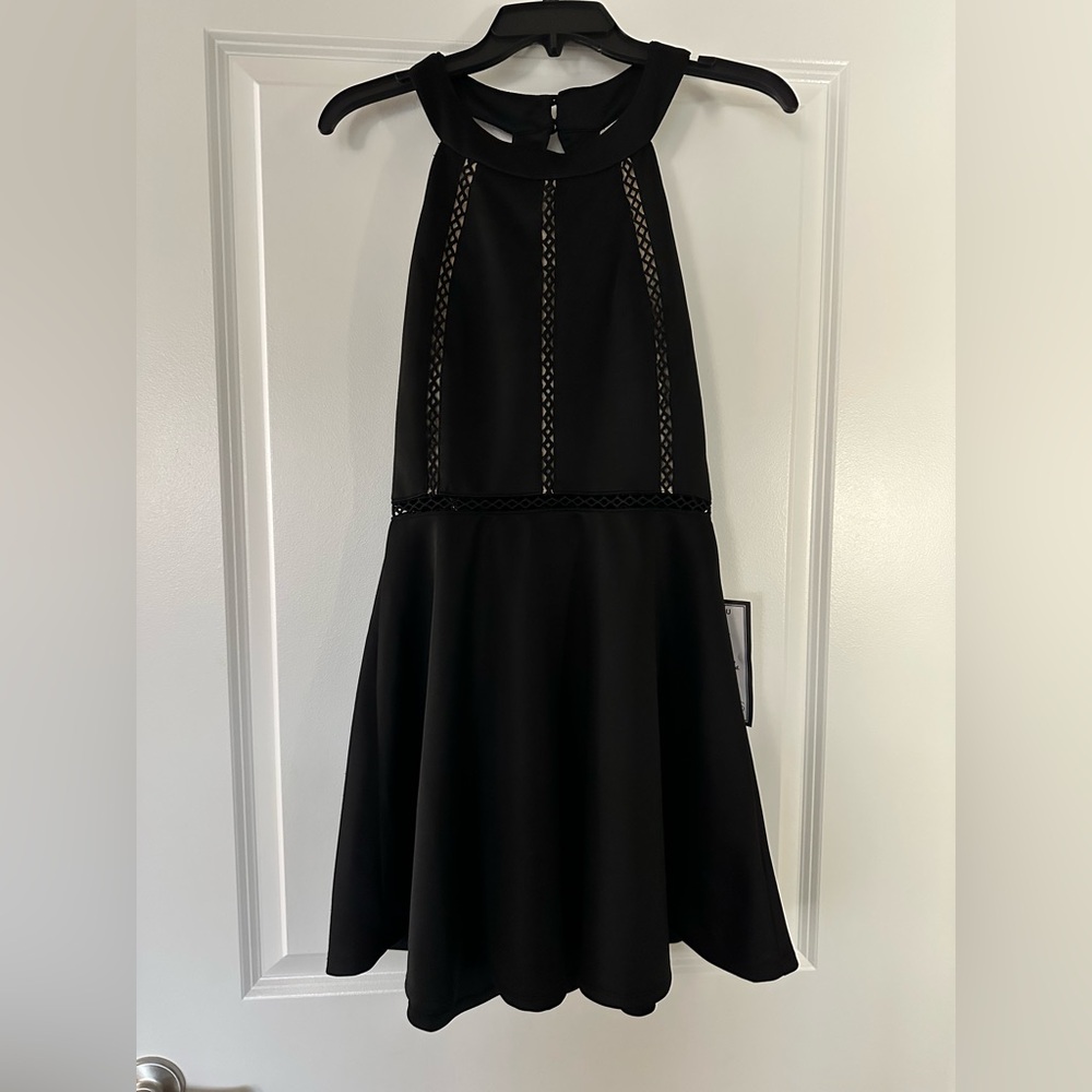 Macy's Black and Beige Halter Dress